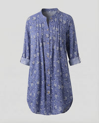 Malia Blouse with Pleated in Blue