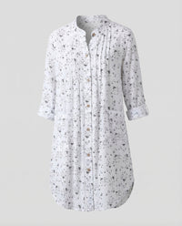 Malia Blouse with Pleated in White