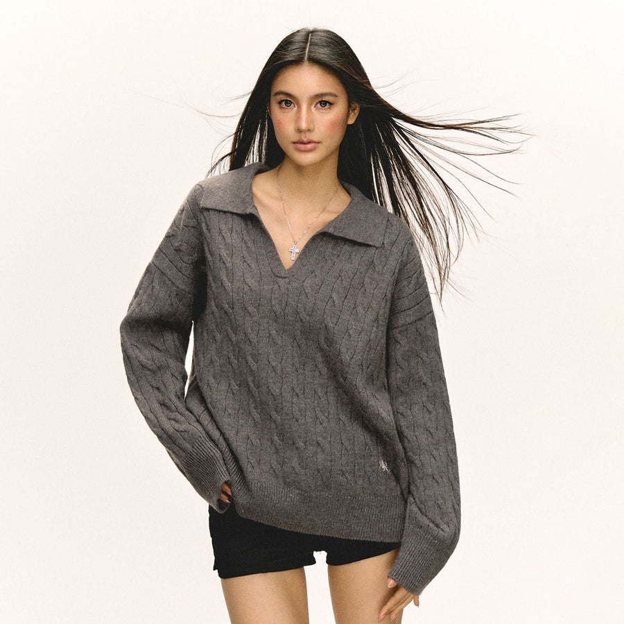Malia Knit Sweater with V-Neck