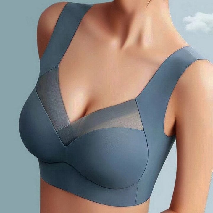 Malia Silk Bra in Navy