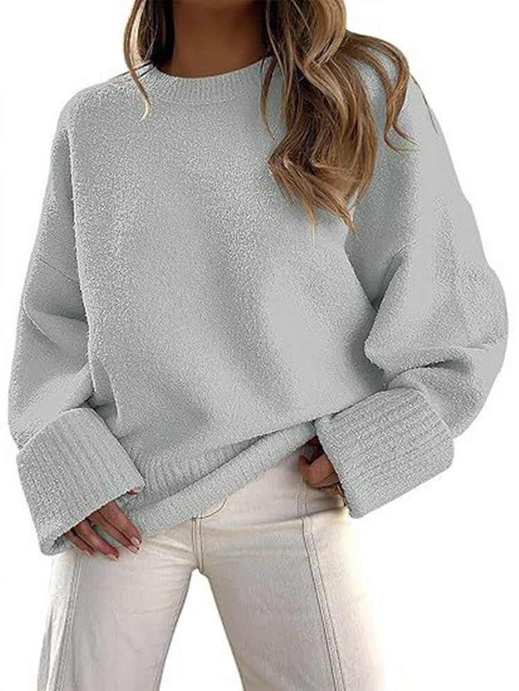 Malia Sweater with Oversized in Light Grey