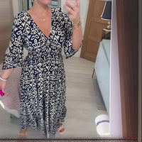 Malina™ Summer Flare Sleeve Long Beach Dress in Dark blue