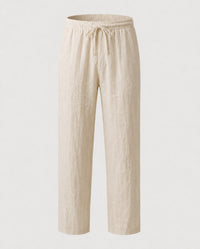 Malte Casual Linen Trousers in Khaki