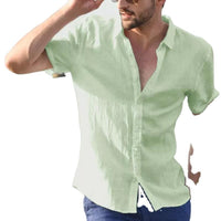 Malte Lightweight Linen Shirt in Green