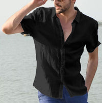 Malte Lightweight Linen Shirt in Grey