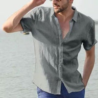 Malte Lightweight Linen Shirt in Grey