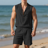 Malte Linen Shirt with Sleeveless and Drawstring Waist