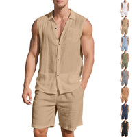 Malte Linen Shirt with Sleeveless and Drawstring Waist