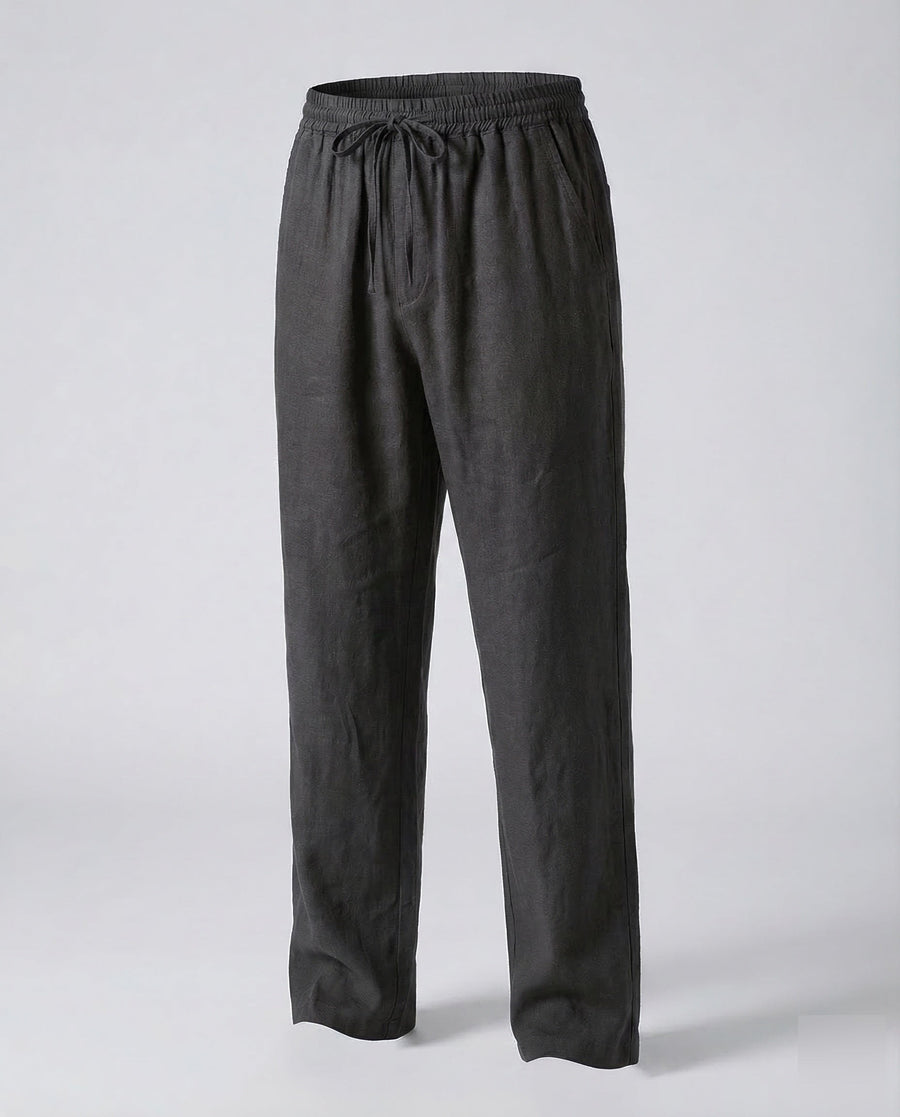 Malte Linen Trousers in Black