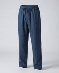 Malte Linen Trousers in Navy