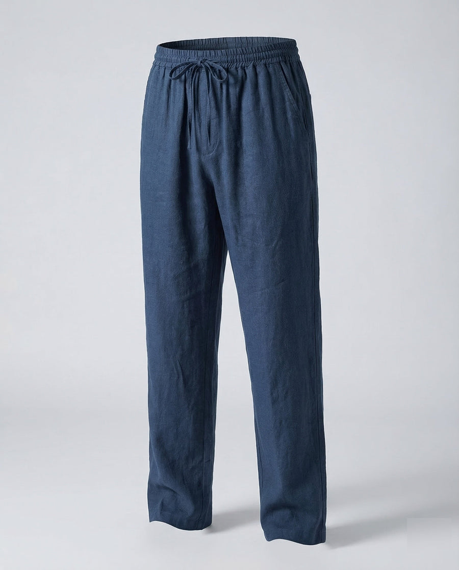 Malte Linen Trousers in Navy