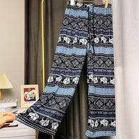 Mara Casual Trousers with Elastic Waist in Meerblau