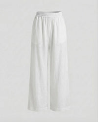 Mara Linen Blend Trousers in White