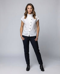 Mara Linen Blouse with Button Front