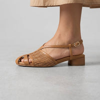 Mara Woven Slingback Sandal in Sienna Brown