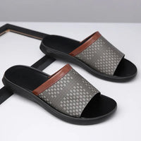 Marbella Leather Sandal in Charcoal
