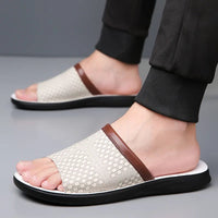 Marbella Leather Sandal in Pearl