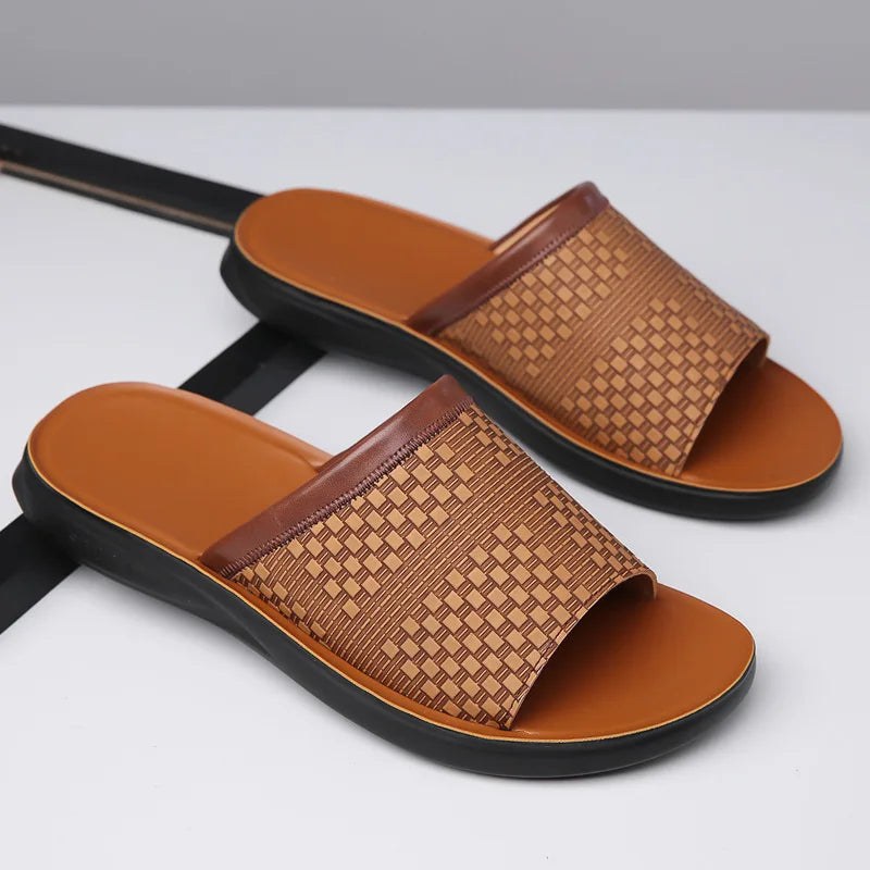 Marbella Leather Sandal in Sienna Brown