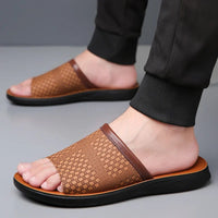 Marbella Leather Sandal in Sienna Brown