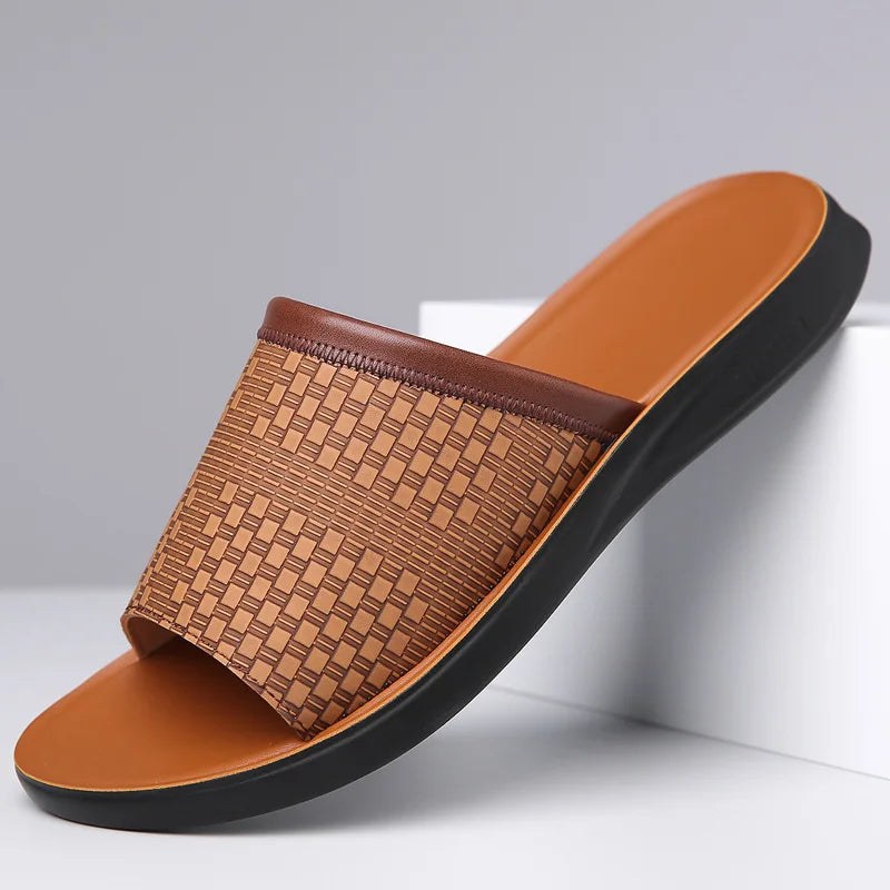 Marbella Leather Sandal in Sienna Brown