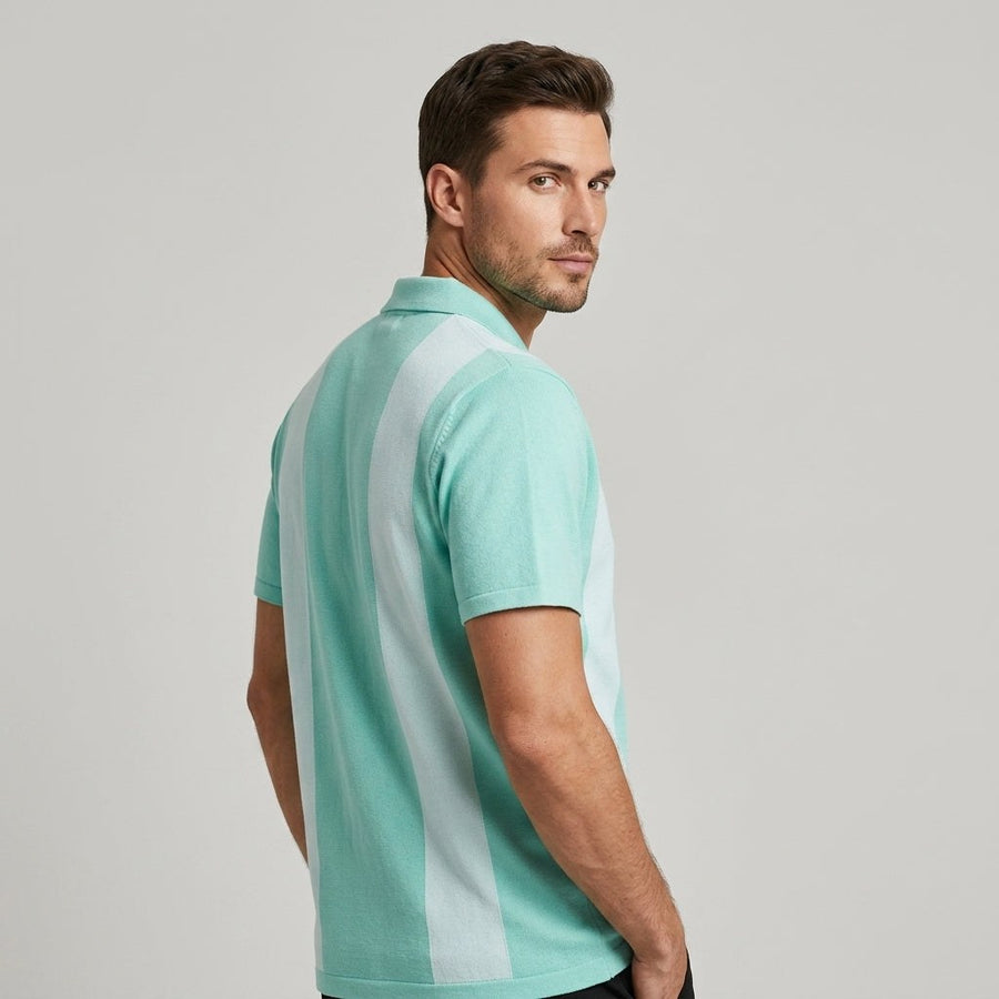 Marco Colorblock Camp Shirt in Pastel Green