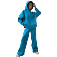 Maren Casual Trousers with Oversized in Blue