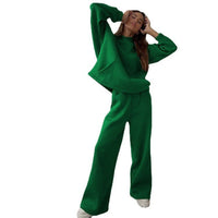 Maren Casual Trousers with Oversized in Green