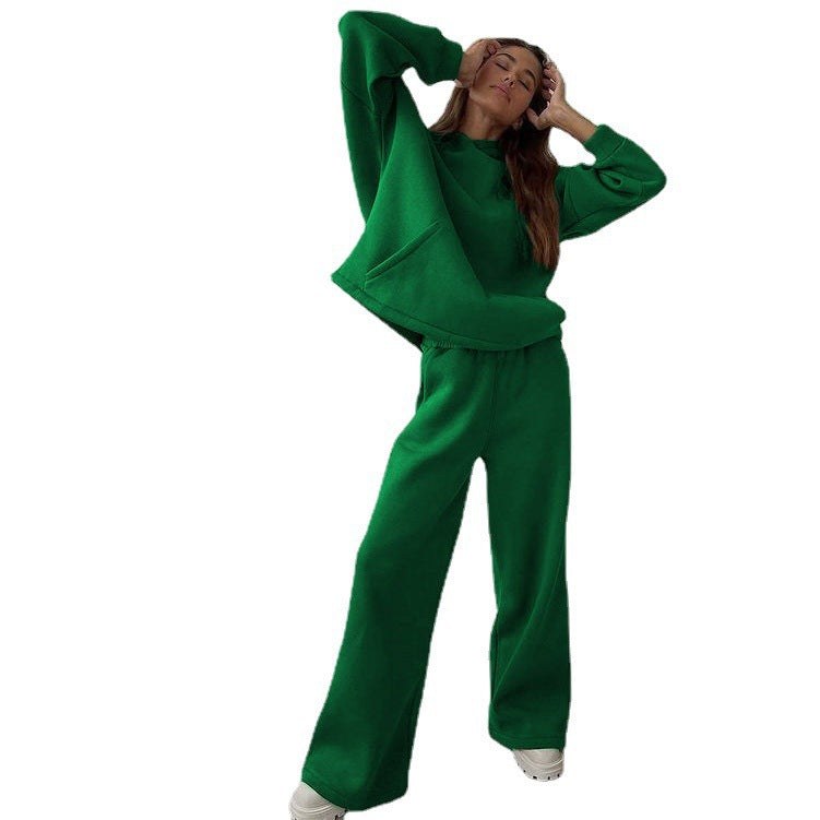 Maren Casual Trousers with Oversized in Green