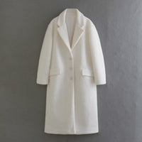 Maren Elegant Coat with Side Pockets and Pockets in White