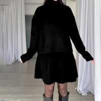 Maren Elegant Knit Skirt in Black
