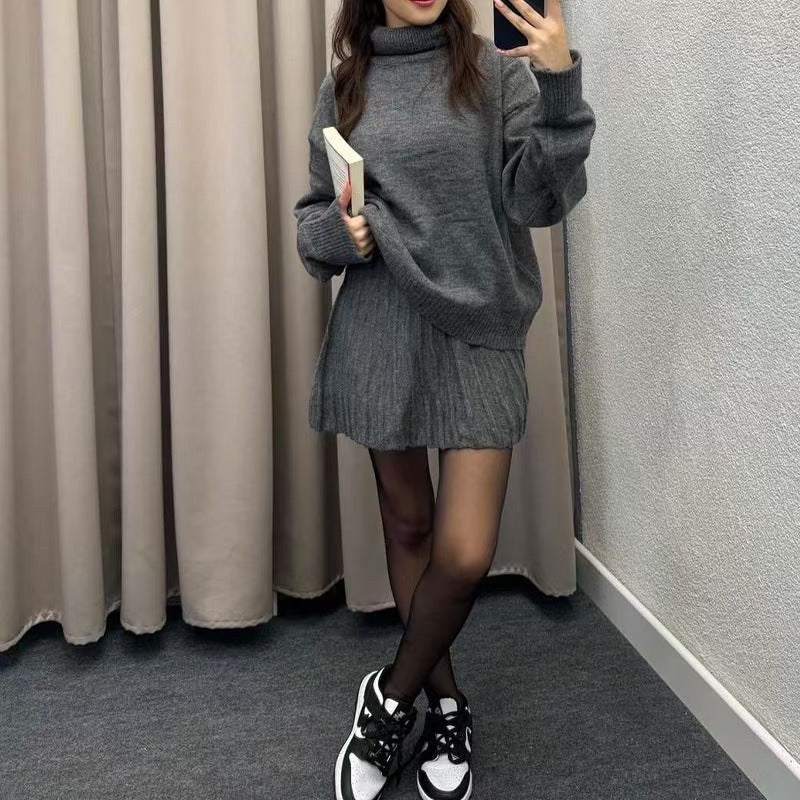 Maren Elegant Knit Skirt in Grey