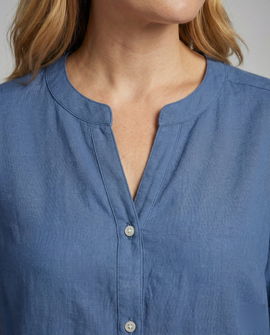 Maren Linen Blouse with V-Neck