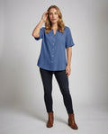 Maren Linen Blouse with V-Neck