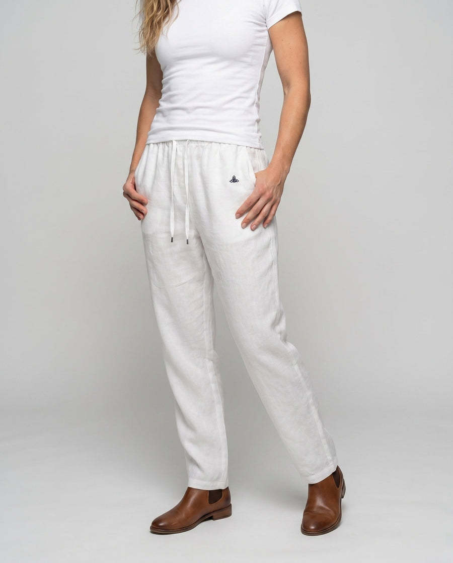 Maren Linen Trousers with Elastic Waist