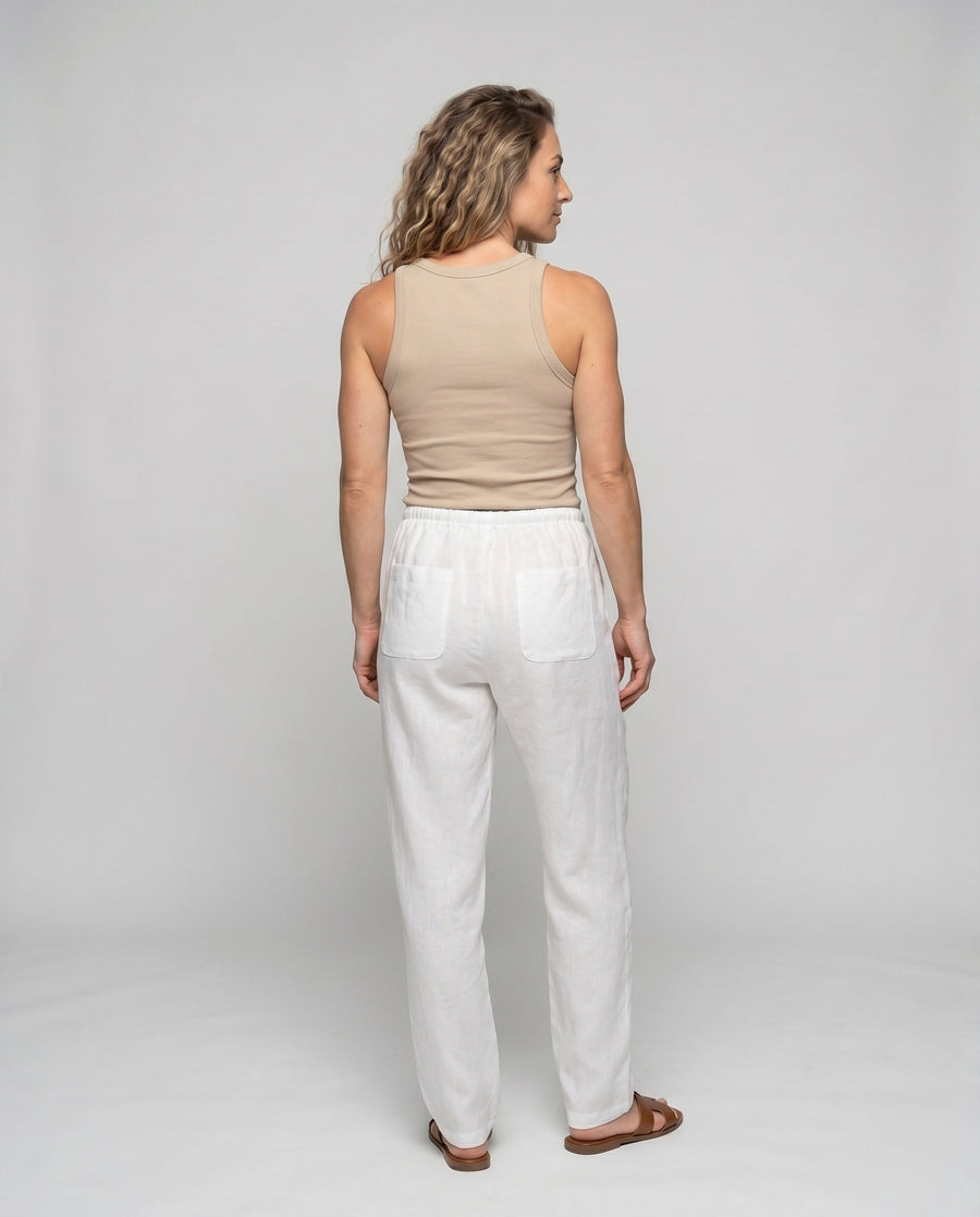 Maren Linen Trousers with Elastic Waist