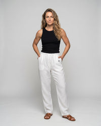 Maren Linen Trousers with Elastic Waist