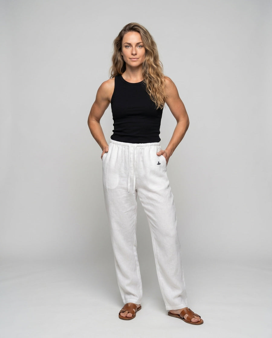 Maren Linen Trousers with Elastic Waist