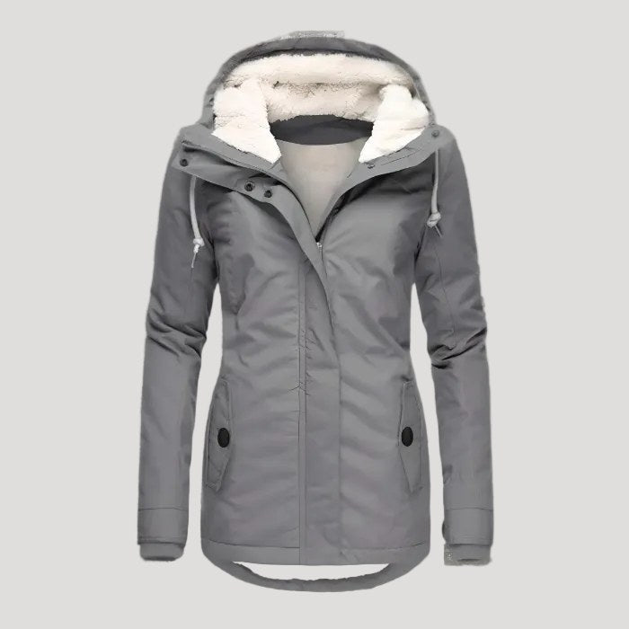 Maren Warm Jacket with Hood in Navy