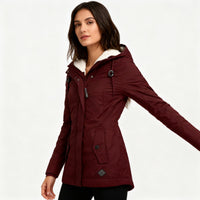 Maren Warm Jacket with Hood in Red