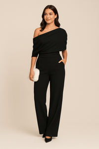 Margaret | Chic One-Shoulder Tailored Jumpsuit
