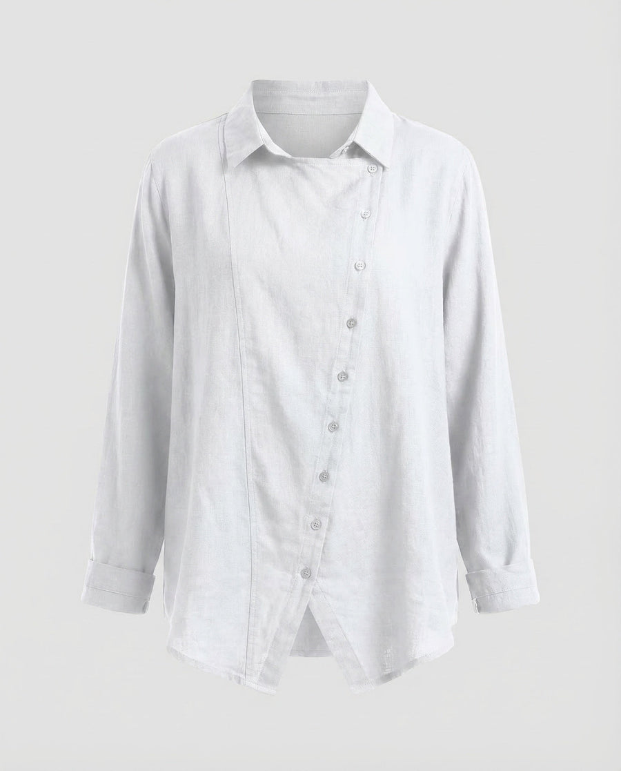 Margot Blouse with Button Front in White
