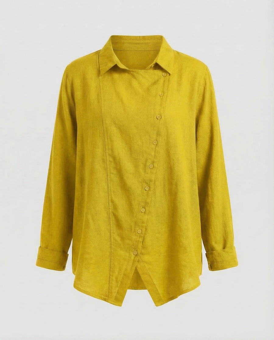 Margot Blouse with Button Front in Yellow