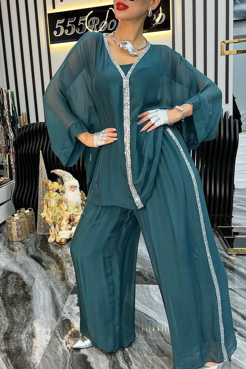Margot Elegant Blouse in Pfauenblau
