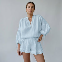 Margot Ruffle Two-Piece Set in Azure