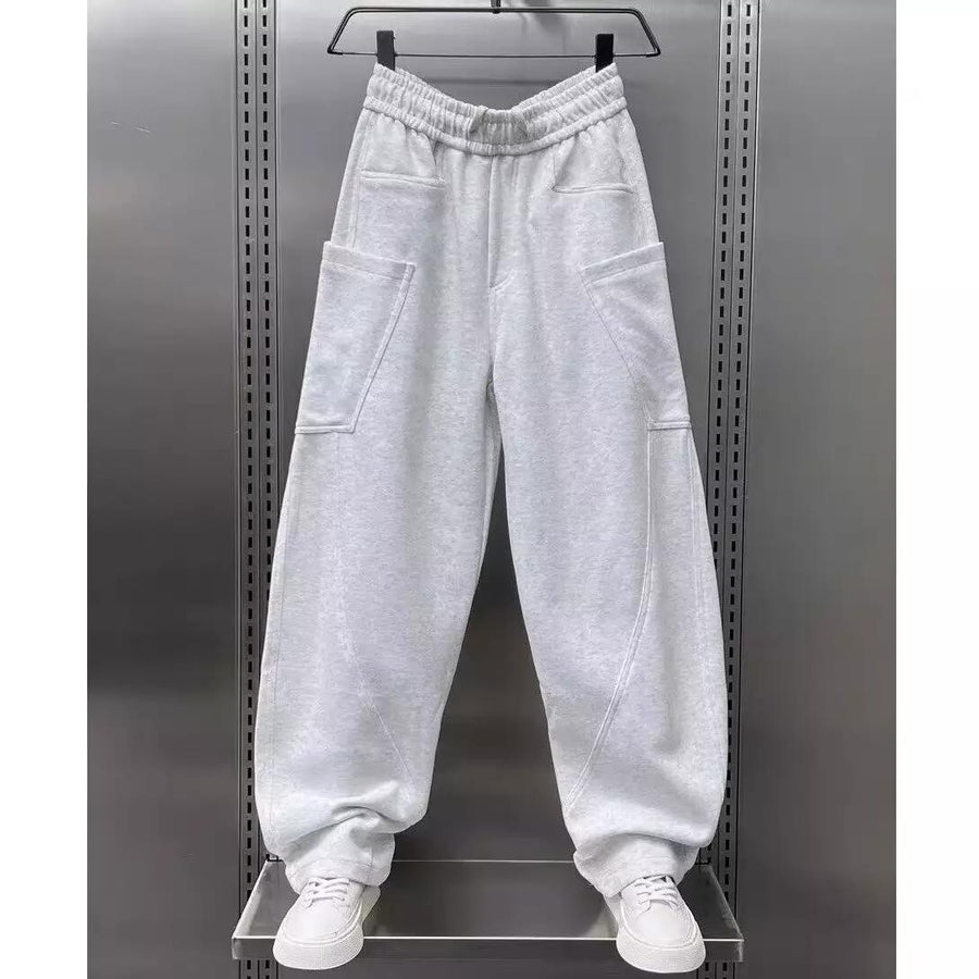 Mariana Comfortable Trousers with Pockets in Light Grey