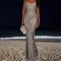 Mariana Elegant Maxi Dress with Crew Neck
