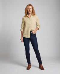 Mariana Lightweight Linen Blouse with V-Neck