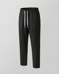 Mariana Linen Joggers in Black