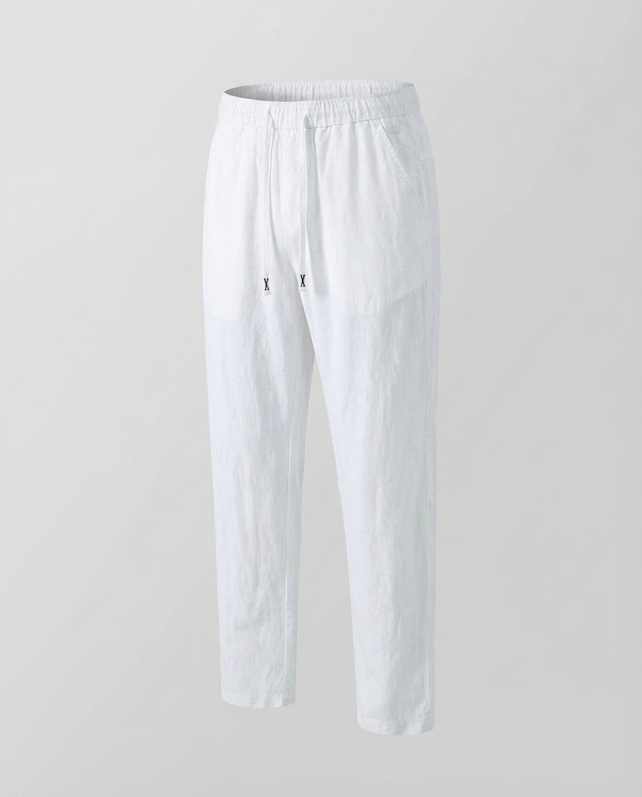 Mariana Linen Joggers in White