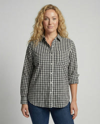 Mariana Shirt with Checked and Oversized in Black